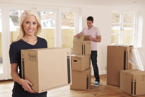 Moving boxes and furniture prepared for transparent selfstorage Camden pricing