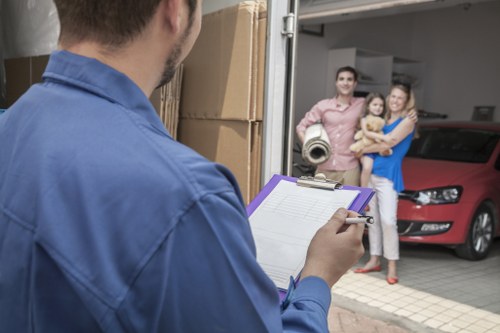 Packed boxes and seasonal items for student storage in Camden