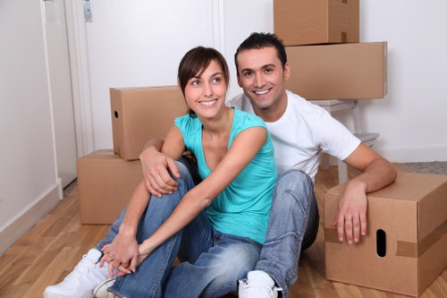 Organized Camden storage space with boxes and furniture